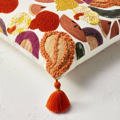 18"x18" Square Cotton Embroidered Harvest Accent Pillow White/Red/Mustard - Opalhouse™ designed with Jungalow™ 18"x18" Square Cotton Embroidered Harvest Accent Pillow White/Red/Mustard - Opalhouse™ Designed With Jungalow™ -Limango Store GUEST 2a242e61 0c06 4d42 a26e 193797b3c7b4