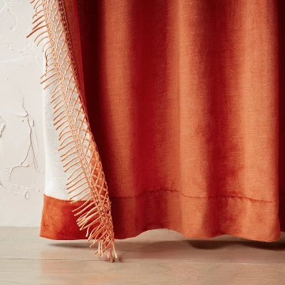 1pc Light Filtering Velvet Macrame Trim Window Curtain Panel Burnt Orange - Opalhouse™ designed with Jungalow™ 1pc Light Filtering Velvet Macrame Trim Window Curtain Panel Burnt Orange - Opalhouse™ Designed With Jungalow™ -Limango Store GUEST 413a17d0 fd8c 4bb0 b349 ab55d8114d5c