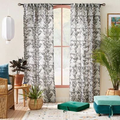 1pc 50"x84" Light Filtering Limu-Limu Leaf Jacquard Curtain Panel Gray - Opalhouse™ designed with Jungalow™ 1pc 50"x84" Light Filtering Limu-Limu Leaf Jacquard Curtain Panel Gray - Opalhouse™ Designed With Jungalow™ -Limango Store GUEST 421dc9b8 44ac 4840 a1f4 2563587244d5