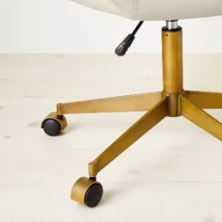 Mahonia Faux Leather Office Chair Cream/Aged Brass - Opalhouse™ Designed With Jungalow™ -Limango Store GUEST 54b73936 5a21 4274 b154 b09db58cca94