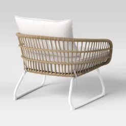 Southport Outdoor Patio Chair With Metal Legs, Club Chair Natural/White - Opalhouse™ -Limango Store GUEST 85f574ff c7e7 4d01 b943 e6500f46c5aa