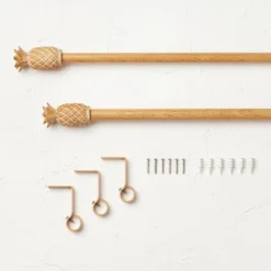 Pineapple Faux Wood Curtain Rod Natural Wood - Opalhouse™ Designed With Jungalow™ -Limango Store GUEST b565e685 bbc8 405f abbe 297780442d88