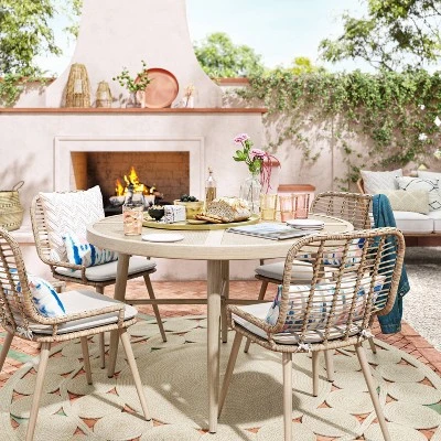 Leona 46" Round Crushed Bamboo Stamped Steel Top Patio Dining Table - Opalhouse™ Leona 46" Round Crushed Bamboo Stamped Steel Top Patio Dining Table - Opalhouse™ -Limango Store GUEST f04b764c a584 4bfe b9ea 6c0ea8ed5c2c