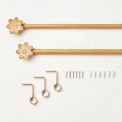 Flower Faux Wood Curtain Rod Natural Wood - Opalhouse™ Designed With Jungalow™ -Limango Store GUEST f708ce89 3ca5 424d 80e2 a01cb7dd58aa